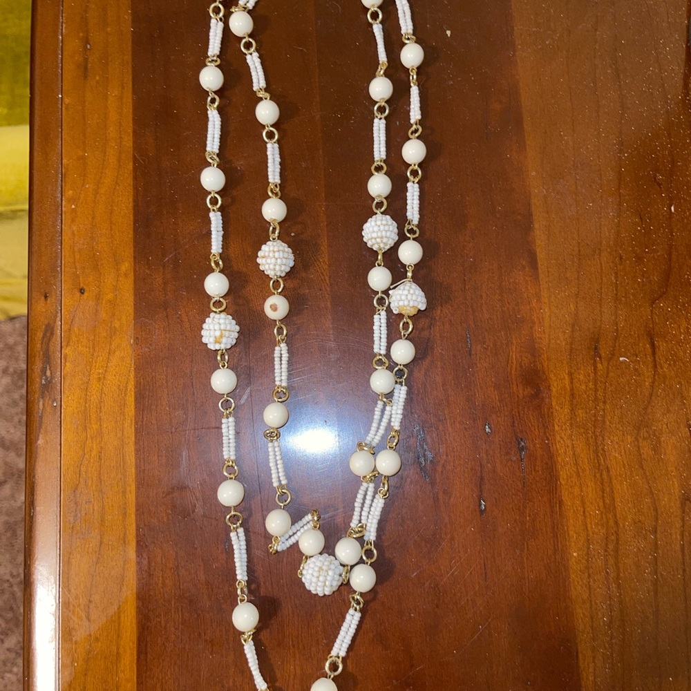 Long Pearl Beaded Necklace - Picture 3 of 9
